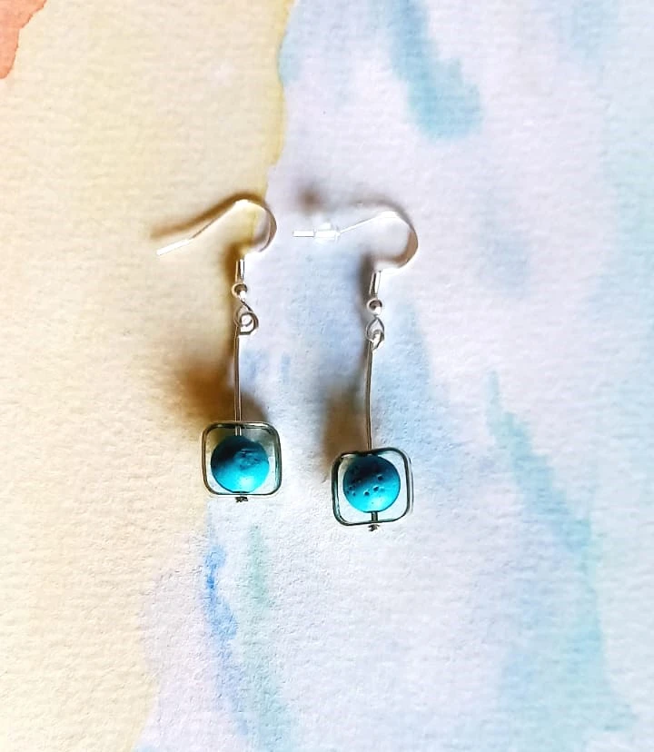 Turquoise lavendel kraaltjes Santorin zilver 925 creatie – photo 4